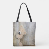 Cute stuffed Beer Rustic Wooden Wall Tote Bag (Achterkant)