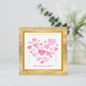 Cute Style Pink Hearts Romantic Valentine's Day Kaart (Staand voorkant)