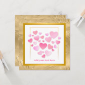 Cute Style Pink Hearts Romantic Valentine's Day Kaart (Voorkant / Achterkant in situ)