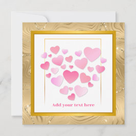 Cute Style Pink Hearts Romantic Valentine's Day Kaart