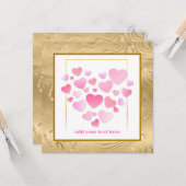 Cute Style Pink Hearts Romantic Valentine's Day Kaart (Voorkant / Achterkant in situ)