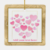 Cute Style Pink Hearts Romantic Valentine's Day Keramisch Ornament (Achterkant)