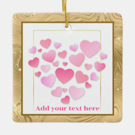 Cute Style Pink Hearts Romantic Valentine's Day Keramisch Ornament