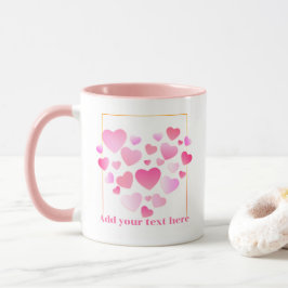 Cute Style Pink Hearts Romantic Valentine's Day Mok