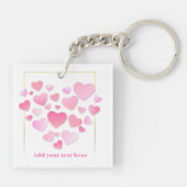 Cute Style Pink Hearts Romantic Valentine's Day Sleutelhanger (Achterkant)