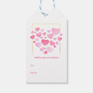 Cute Style Roze Harten Romantische Valentijnsdag Cadeaulabel