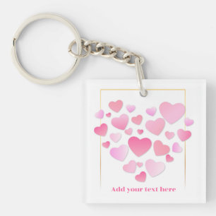 Cute Style Roze Harten Romantische Valentijnsdag Sleutelhanger