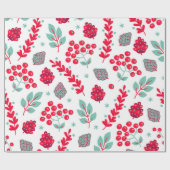 Cute stylied kerstblad patroon cadeaupapier (Vlak)