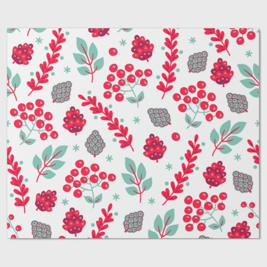 Cute stylied kerstblad patroon cadeaupapier (Vlak)