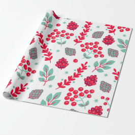Cute stylied kerstblad patroon cadeaupapier