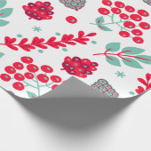 Cute stylied kerstblad patroon cadeaupapier (Hoek)