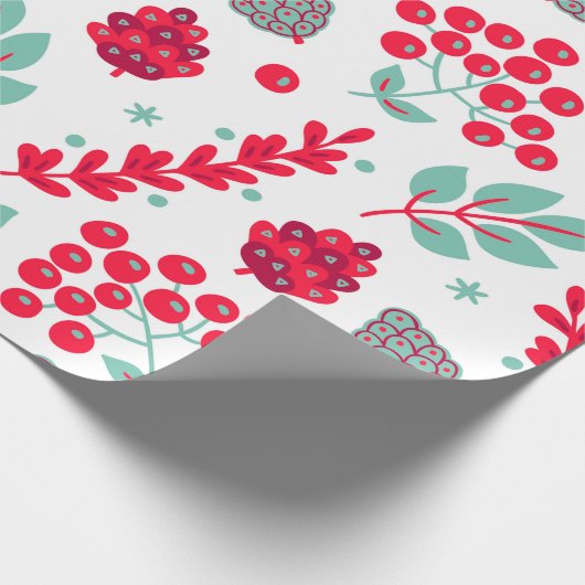 Cute stylied kerstblad patroon cadeaupapier (Hoek)