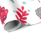 Cute stylied kerstblad patroon cadeaupapier (Rol Hoek)