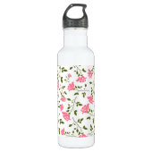 Cute Stylied Roze Roses Pattern Waterfles (Voorkant)