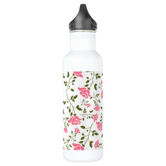 Cute Stylied Roze Roses Pattern Waterfles (Links)