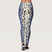 Cute Stylish Blue Leopard Animal Print Women's Leggings (Achterkant)