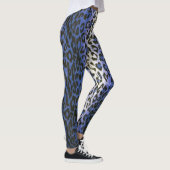 Cute Stylish Blue Leopard Animal Print Women's Leggings (Rechts)