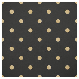 Cute Stylish Classic Black Gold Polka Dot Pattern Stof