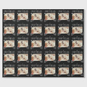 Cute & Stylish Custom Photo Birthday Gift Wrap Cadeaupapier (Vlak)