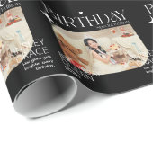 Cute & Stylish Custom Photo Birthday Gift Wrap Cadeaupapier (Rol Hoek)