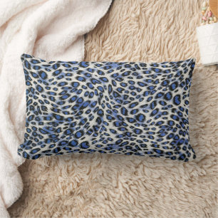 Cute Stylish Elegant Blue Leopard Animal Print  Kussen