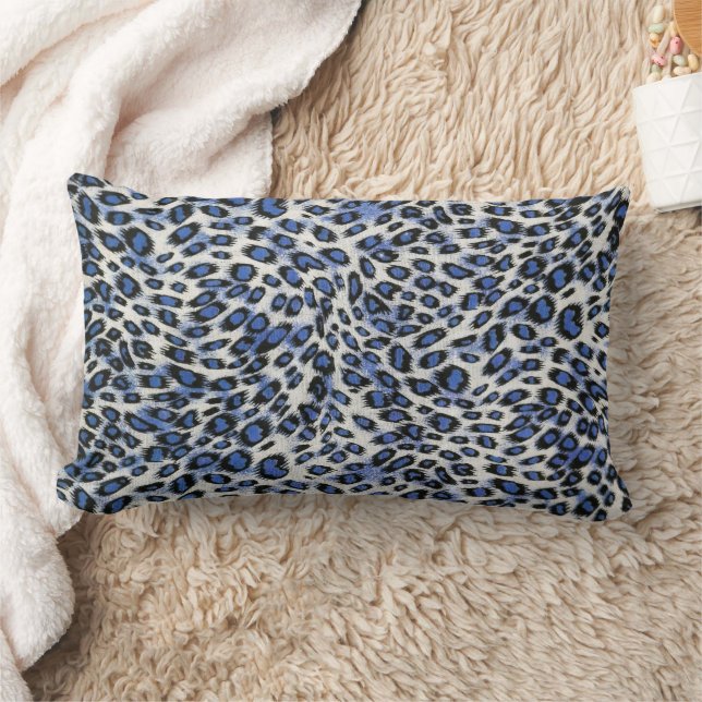 Cute Stylish Elegant Blue Leopard Animal Print Kussen (Deken)