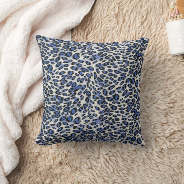 Cute Stylish Elegant Blue Leopard Animal Print Kussen (Deken)