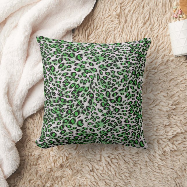 Cute Stylish Elegant Green Leopard Animal Print Kussen (Deken)