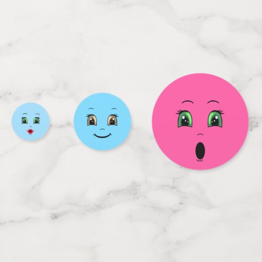 Cute Stylish Emoji Happy Faces Party Confetti (Voorkanten)