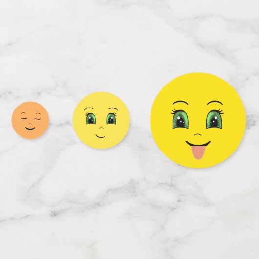 Cute Stylish Emoji Happy Faces Party Confetti (Achterkanten)