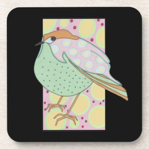 Cute Stylish Framed Pastel Songbird Bier Onderzetter