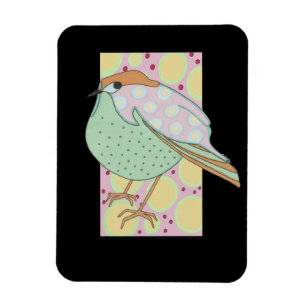 Cute Stylish Framed Pastel Songbird Magneet