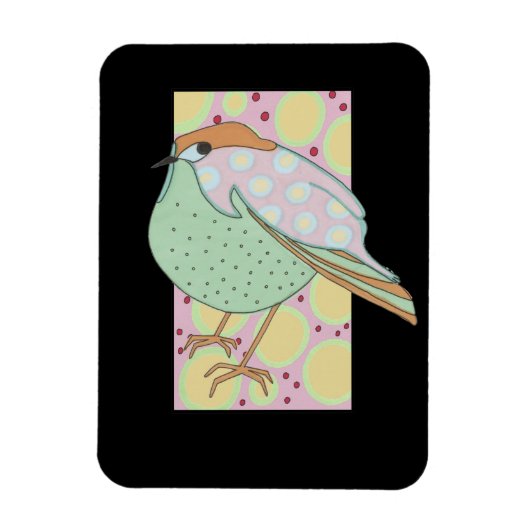 Cute Stylish Framed Pastel Songbird Magneet (Verticaal)