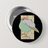 Cute Stylish Framed Pastel Songbird Ronde Button 7,6 Cm (Voorkant /achterkant)