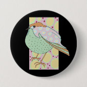 Cute Stylish Framed Pastel Songbird Ronde Button 7,6 Cm (Voorkant)