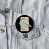Cute Stylish Framed Pastel Songbird Ronde Button 7,6 Cm (In situ)