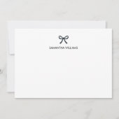 Cute Stylish Girly Monogram Name Script Ribbon Bow Notitiekaartje (Voorkant)