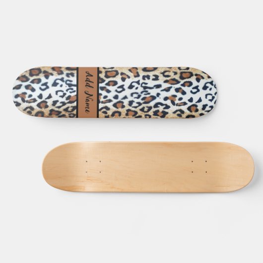 Cute Stylish Leopard Animal Print Aangepast Persoonlijk Skateboard (Horizontaal)