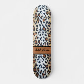 Cute Stylish Leopard Animal Print Aangepast Persoonlijk Skateboard (Voorkant)