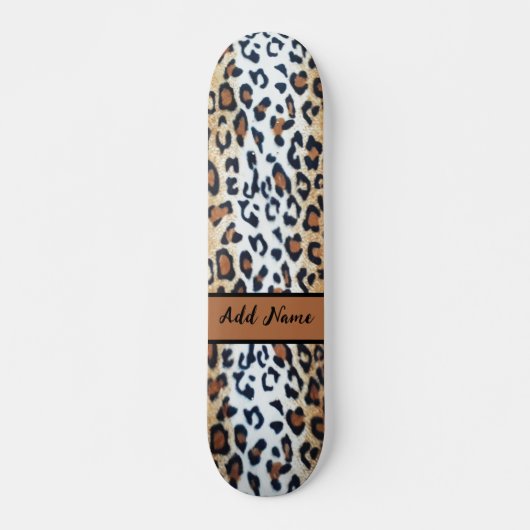 Cute Stylish Leopard Animal Print Aangepast Persoonlijk Skateboard (Voorkant)