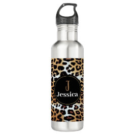 Cute Stylish Leopard Animal Print Aangepast Waterfles