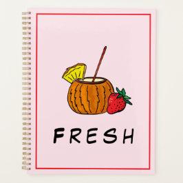 Cute Stylish Modern Coctail Strawberry Roze Planner