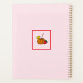 Cute Stylish Modern Coctail Strawberry Roze Planner (Achterkant)