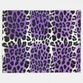 Cute Stylish Paars Leopard Animal Print Fleece Deken (Voorkant (Horizontaal))