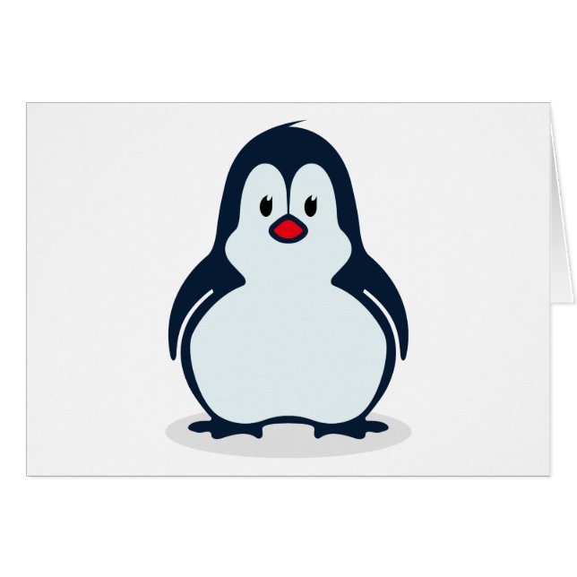 Cute Stylized Cartoon Penguin die naar voren geric (Voorkant Horizontaal)
