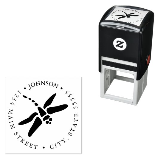 Cute Stylized Dragonfly Zelfinktende Stempel (In situ)