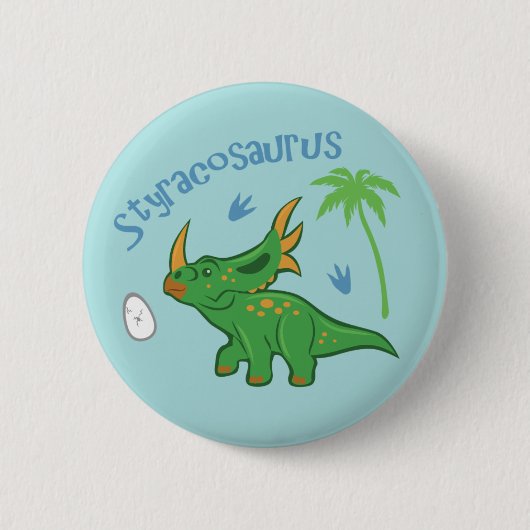 Cute Styracosaurus Ronde Button 5,7 Cm (Voorkant)