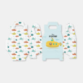 Cute Submarine Deep Sea Birthday Kids Photo Bedankdoosjes (Uitgevouwen)