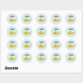 Cute Submarine Deep Sea Birthday Kids Photo Ronde Sticker (Vel)
