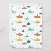Cute Submarine Deep Sea Kids Birthday Party Kaart (Achterkant)
